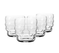 KROSNO Coffee Glasses for Latte, Cappuccino and Flat White Set of 4 330 ml, Coffee Moments Collection - Lead-Free Crystal - Modern Glasses for Hot Drinks, Dishwasher Safe