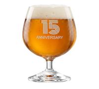 Krosno Cognac Glass 1 pc, 230 ml, 15th Anniversary, Celebration Moments | Brandy, whiskey, rum, tasting glass, jubilee, celebrate, Lead-Free Crystal, Dishwasher Safe, Elegant glassware