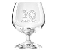 Krosno Decorated Glass with Engraving 20 Anniversary for Beer and Whisky 230 ml, 1 Piece - Lead-Free Glass - Elegant Gift for Anniversary and Jubilees