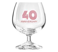 Krosno Decorated Glass with Engraving 40 Anniversary for Beer and Whisky 230 ml, 1 Piece - Lead-Free Glass - Elegant Gift for Anniversary and Jubilees