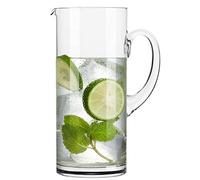 KROSNO Glass Water Juice Pitcher Jug | 44 oz | Glamour Collection | Perfect for Home Restaurants and Parties | Fridge Safe | Gift Idea | Made in Europe