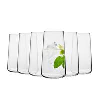 Krosno Highball Glasses, Infinity Collection, Set of 6, 20.2 oz (600 ml), Premium Glassware, Ideal for Water, Juice, Cocktails, Modern and Elegant Design, Dishwasher Safe, Made in Europe