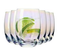 Krosno, Iridescent Drinking Glasses, Set of 6 x 3602 ml, Rainbow Collection
