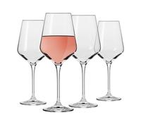 Krosno Large White Wine Glass | Set of 4 | 390 ml | Avant-Garde Collection | Perfect for Home, Restaurants and Parties | Dishwasher Safe | Lead-Free Crystal Glass