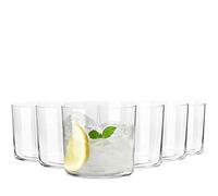 Krosno Mixology Drinking Glasses 420 ml Set of 6, Lead-Free Crystal Glassware, Ultra Thin Walls, Modern Minimalist Tumblers for Cider Water Juice Cocktails, Dishwasher Safe