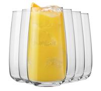 Krosno Modern Drinking Glasses 700 ml Set of 6, Large Lead-Free Crystal Tumblers, Tall Water Juice Beer Cocktail Glasses, Geometric Design, Dishwasher Safe, European Made