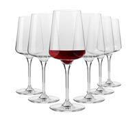 Krosno Red Wine Glasses | Elegant Design | Set of 6 | 500 ml | Infinity Collection | Ideal for Home, Restaurants and Receptions | Dishwasher Safe | Lead-Free Crystal Glass