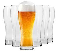 Krosno Tall Beer Pint Glasses, Set of 6, 16.9 oz, Chill Collection, Beer Tatsing, Lager, IPA APA Glasses, Dishwasher Safe, Made in Europe