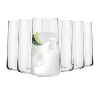 Krosno Tall Water Drinking Glasses Set of 6 | 540 ML | Avant-Garde Collection | Highball Glasses & Tumbler Glass Set | Juice Half Pint Highball | Home, Restaurants and Parties | Dishwasher Safe