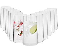 Krosno Tall Water Juice Drinking Glasses | Set of 12 | 550 ML | Avant-Garde Collection | Highball & Tumbler Glass | Perfect for Home, Restaurants and Parties | Dishwasher Safe