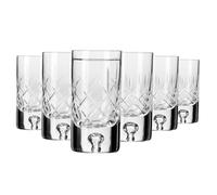 Krosno - Vodka Glasses 50 ml, Set of 6 - Crystal Glass - 2 Cut Designs - for Liqueur - Handcrafted & Hand-Cut - Saga Collection - Gift Idea