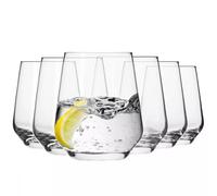 Krosno Water Drinking Glasses Tumbler Set Trend for Home | Set of 6 | 430 ML | Splendour Collection | Whiskey Glasses Cups Juice Scotch | Cocktail Set, Home & Bar Gift | Durable Set Glass Cup