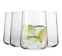 Krosno Water Glasses, Drinks and Juice Glass Tumbler | 490 ml | Set of 4 | Infinity Collection | Lead-Free Durable Set Glassware | Glass Cups, Glass Tumblers | Ideal for Home & Bar | Drinking Glasses