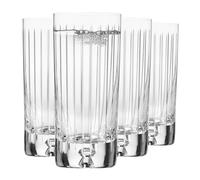 Krosno - Water, Juice and Cocktail Glasses 300 ml - Set of 4 - Saga Collection - Crystal Glass - Handmade, Cut Design - Ideal as a Gift