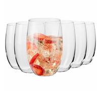 Krosno - Water, Juice & Drink Glasses 370 ml - Set of 6 - Blended Collection - Lead-Free Crystal - Ultra-Thin Walls, Modern Design - Perfect for Everyday Use