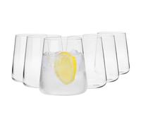 KROSNO Water Juice Drinking Glasses, Set of 6, 12.9 oz, Avant-Garde Collection, Crystal Glass, Lightweight Everyday Drinking Glasses, Multi-Purpose, Dishwasher Safe, Made in Europe