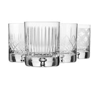 Krosno - Whiskey, Bourbon & Scotch Glasses 250 ml - Set of 4 - Saga Collection - 4 Different Sizes - Handcrafted - Cut Crystal Glass - Ideal as a Gift
