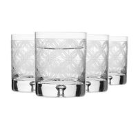 Krosno - Whisky, Bourbon & Scotch Glasses 250 ml - Set of 4 - Saga Collection - Handcrafted Cut Crystal Glass - Gift Idea