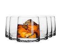 Krosno Whisky Glasses, Fjord Collection, Set of 6, 10.1 oz (300 ml), Premium Glassware, Ideal for Whisky, Bourbon, Scotch, and Cocktails, Elegant and Sturdy Design, Dishwasher Safe, Made in Europe