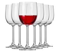 Krosno White & Red Wine Glasses GEMA | Set of 6 | 340 ml | for Home, Restaurant and Parties | Dishwasher Safe | Lead-Free Crystal Glass
