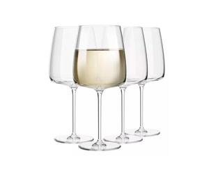 Krosno White Wine Glasses | Set of 4 | Total Capacity 650 ml - Usable Capacity 480 ml | Drinking Glasses Wedding Gift | Perfect for Home, Restaurants | Dishwasher Safe