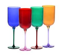 Krosno - Wine Glasses 350 ml - Set of 4 - Aurora Collection - Multicolored - Crystal Glass - Handcrafted, Tinted - Elegant & Modern - Ideal as a Gift