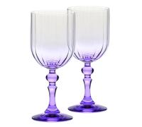 Krosno Wine Glasses Set of 2, 300 ml, Violet Stem, Bubble Collection