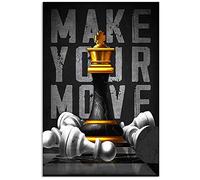 Krouterebs New Chess Make Your Move Metal Tin Sign for Home and Kitchen Bar Man Cave Cafe Garage Wall Decor 12x8 Inch