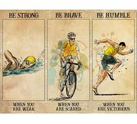 Krouterebs New Iron Man Be Strong Be Brave Be Humble Metal Tin Sign for Home and Kitchen Bar Man Cave Cafe Garage Wall Decor 12x8 Inch