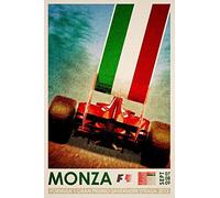 Krouterebs New Tin Sign Grand Prix Formula 1 Monza Italy 2012 Metal Tin Sign Rustic Wall Decor Suitable for Home and Kitchen Bar Man Cave Cafe Garage Wall Decor Retro Vintage 12x8 Inch