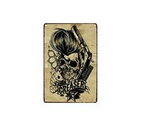 Krouterebs New Tin Sign Greaser Barber Shop Metals Metal Tin Sign Rustic Wall Decor Suitable for Home and Kitchen Bar Man Cave Cafe Garage Wall Decor Retro Vintage 12x8 Inch