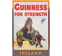 Krouterebs New Tin Sign Guinness Beer for Strength Metals Metal Tin Sign Rustic Wall Decor Suitable for Home and Kitchen Bar Man Cave Cafe Garage Wall Decor Retro Vintage 12x8 Inch