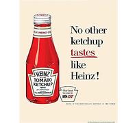 Krouterebs New Tin Sign Heinz Tomato Ketchup Metal Tin Sign Rustic Wall Decor Suitable for Home and Kitchen Bar Man Cave Cafe Garage Wall Decor Retro Vintage 12x8 Inch