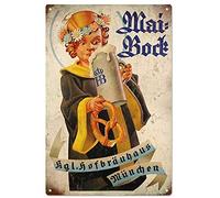 Krouterebs New Tin Sign Hofbrauhaus Beer Metal Tin Sign Rustic Wall Decor Suitable for Home and Kitchen Bar Man Cave Cafe Garage Wall Decor Retro Vintage 12x8 Inch