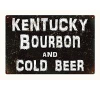 Krouterebs New Tin Sign Kentucky Bourbon Metal Tin Sign Rustic Wall Decor Suitable for Home and Kitchen Bar Man Cave Cafe Garage Wall Decor Retro Vintage 12x8 Inch