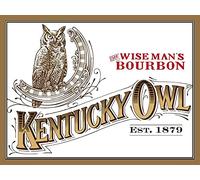 Krouterebs New Tin Sign Kentucky Owl Bourbon Metal Tin Sign Rustic Wall Decor Suitable for Home and Kitchen Bar Man Cave Cafe Garage Wall Decor Retro Vintage 12x8 Inch