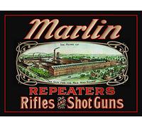 Krouterebs New Tin Sign Marlin Rifles and Shotguns Metal Tin Sign Rustic Wall Decor Suitable for Home and Kitchen Bar Man Cave Cafe Garage Wall Decor Retro Vintage 12x8 Inch