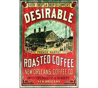 Krouterebs New Tin Sign New Orleans Desirable Coffee Metal Tin Sign Rustic Wall Decor Suitable for Home and Kitchen Bar Man Cave Cafe Garage Wall Decor Retro Vintage 12x8 Inch