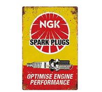 Krouterebs New Tin Sign Ngk Spark Plugs Decor Metal Tin Sign Rustic Wall Decor Suitable for Home and Kitchen Bar Man Cave Cafe Garage Wall Decor Retro Vintage 12x8 Inch