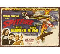 Krouterebs New Tin Sign Spitfire Film Movie Theme Metal Tin Sign Rustic Wall Decor Suitable for Home and Kitchen Bar Man Cave Cafe Garage Wall Decor Retro Vintage 12x8 Inch