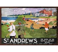 Krouterebs New Tin Sign St Andrew's Golf Course Metal Tin Sign Rustic Wall Decor Suitable for Home and Kitchen Bar Man Cave Cafe Garage Wall Decor Retro Vintage 12x8 Inch