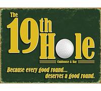 Krouterebs New Tin Sign The 19th Hole Metal Tin Sign Rustic Wall Decor Suitable for Home and Kitchen Bar Man Cave Cafe Garage Wall Decor Retro Vintage 12x8 Inch