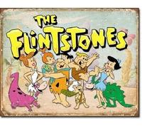 Krouterebs New Tin Sign The Flintstones Family Metal Tin Sign Rustic Wall Decor Suitable for Home and Kitchen Bar Man Cave Cafe Garage Wall Decor Retro Vintage 12x8 Inch