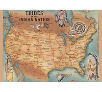 Krouterebs New Tin Sign This is A Map of American Native Tribe Nations Metal Tin Sign Rustic Wall Decor Suitable for Home and Kitchen Bar Man Cave Cafe Garage Wall Decor Retro Vintage 8x6 Inch