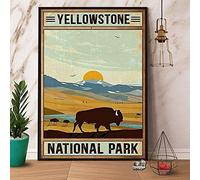 Krouterebs New Tin Sign Yellowstone National Park Metal Tin Sign Rustic Wall Decor Suitable for Home and Kitchen Bar Man Cave Cafe Garage Wall Decor Retro Vintage 8x6 Inch