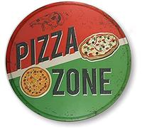Krouterebs Round Tin Sign Easter Pizza Zone Metal Tin Sign Kitchen Pub Funny Novelty Coffee Bar 12x12 Inch Yard Garden Farm Man Cave