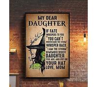 Krouterebs Witch My Dear Daughter If Fate Whisper to You You Can't The Storm Halloween Funny Tin Sign Vintage Metal Sign Gift Bedroom Retro Novelty Cafe Store Tin Signs 8x12 Inch Garage