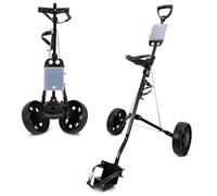 Krovtoy Golf Trolley，Lightweight foldable Golf Push Cart with Ergonomic Handle a bag holder brakes，scorecard holder and a water bottle holder for easy storage
