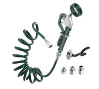 Krowne 21-2XXL Pet Grooming Hose Kit with Angled Spray Valve, 9' Tangle-Resistant Coiled Hose, Built-in Vacuum Breaker, 3.18 GPM, Temp Range 40°F - 180°F, Includes Adaptors & Wall Hook