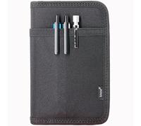 Krozur Field Notes Notebooks Cover 3.5 x.5.5 Pocket Notebook Cover with Pen Holder, Zipper Field Journal Planner Sketchbook Cover for 3.5 x 5.5 Moleskine Cahier, Water Resistant, Black